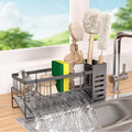NET MEYA Kitchen Caddy Sink Organizer,Sponge Holder for Kitchen Sink,Dish Soap Dispenser,Kitchen Sink Accessories Countertop Organizer,Stainless Steel Sink Sponge Caddy for Kitchen Sink