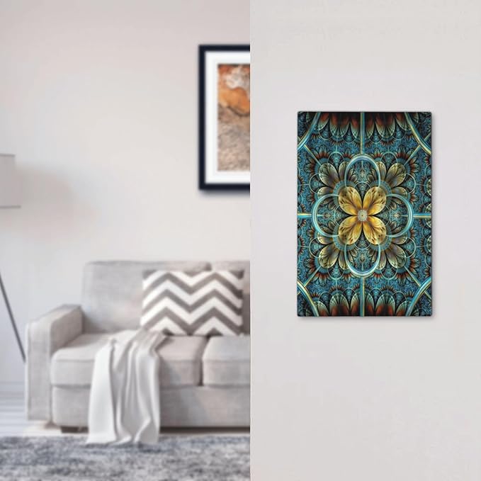 Boho Fractal Mandala Bohemia Wall Plate 1-Gang No Blank Device Electrical Outlet Covers Decorator Electric Receptacle Faceplate for Kitchen Bathroom Home Decor, SPSHIAN20230626