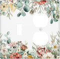 Wallplates Vintage Boho Floral Leaves Rustic Sage Botanical 1 Toggle 1 Duplex Switch Plate Electrical GFCI Faceplate Decorative Light Switch Covers for Bedroom Home Decor