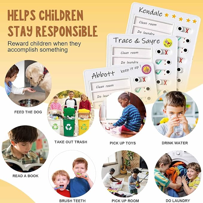 3 Pieces to Do List Checklist Boards, Plastic Memo Boards, Detachable Message Boards Checklist Slider, Schedule Planning Boards with 3 Acrylic Adhesive and 10 Cardstock for Check Items Accessories