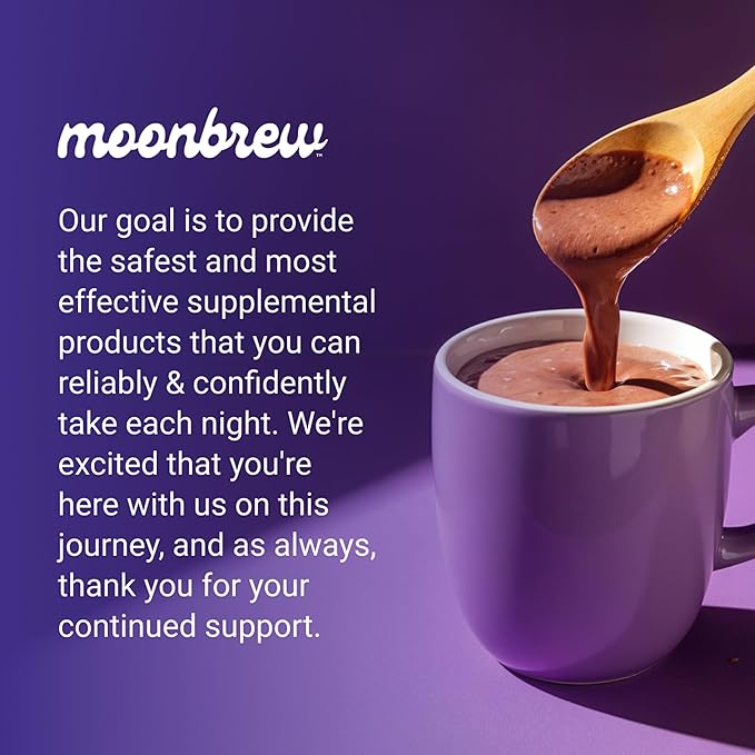 MoonBrew Nighttime Magnesium Hot Cocoa, Natural Sleep Aid Drink Mix for Adults, 2-Pack - Calming Melatonin-Free Sleep Support - Sleepy Hot Chocolate Powder with L-Theanine, Chamomile & Zinc Glycinate