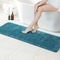 MIULEE Extra Thick Non Slip Bathroom Rug Shaggy Soft Bath Mat Plush Microfiber Absorbent Water for Shower Tub Machine Washable (Teal, 24x70 Inches)