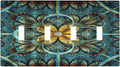 Light Switch Cover Boho Fractal Mandala 4 Gang Switch Plate Quad Toggle Wall Plates Bohemia Decorative Switchplate Electrical Outlet Cover Plates for Bathroom Bedroom Decor