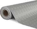 Bonnlo 7.5 X 17 FT Garage Floor Mat,Thickened Double Diamond Plate Garage Floor Covering, PVC Garage Flooring Roll for Under Car,Garage, Warehouse, Gyms, Trailer,Gray