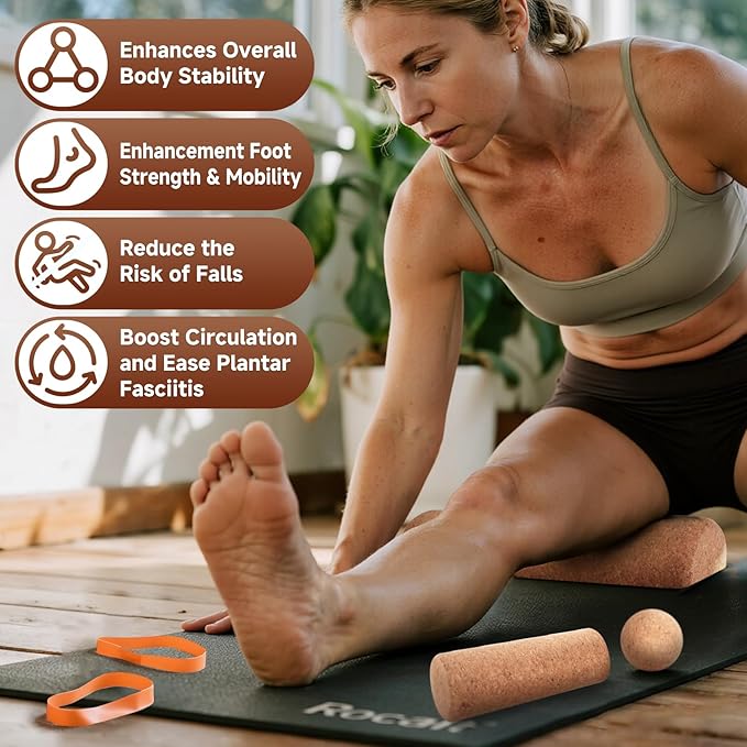 Rocalt Balance Board - Premium Cork Foot Strengthener for Balance Stability Enhance Mobility | Improve Foot Function | Prevent Falls | Unique Design for Enhanced Foot Strength