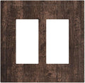 Decorative Outlet Covers Rustic Dark Brown Wood Grain 2 Gang Double GFCI Rocker Electrical Wall Panels Light Switch Cover Plate for Farmhouse Bedroom Decor