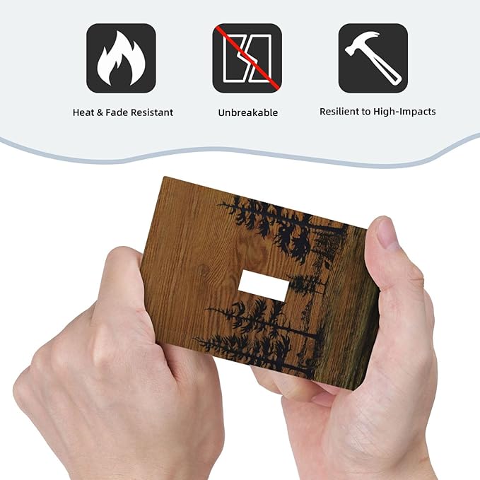 Decorative Light Switch Covers Rustic Farmhouse Brown Board Pine Tree Wood Grain 1 Gang Light Switch Cover Plate Single Toggle Wall Plate Outlet Covers Wall Plate Dimmer Faceplate for Bathroom