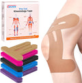 IEADEN Precut Kinesiology Tape for Knees, 10 Pcs - Knee Support & Stability, Knee Pain Relief Athletic Tape - Elastic & Waterproof, Breathable Hypoallergenic Latex-Free Tape, Beige