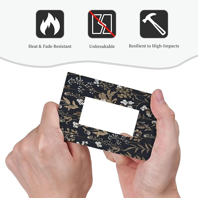 Decorative Outlet Covers Vintage Floral Wildflowers Plant 1 Gang Single Rocker Light Switch Cover Plate Wall Plates GFCI Faceplate for Bathroom Home Decor