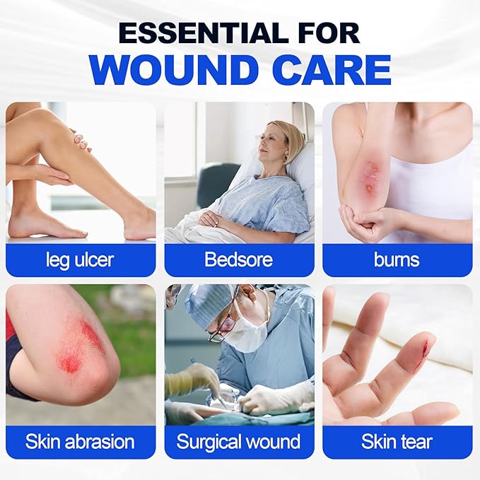 10 Pcs Silicone Foam Dressing 6x6 inch - Large Bandages for Wounds, Absorbent Silicone Bandages for Wounds, Waterproof Bed Sore Bandages Wound Dressing,HSA FSA Eligible