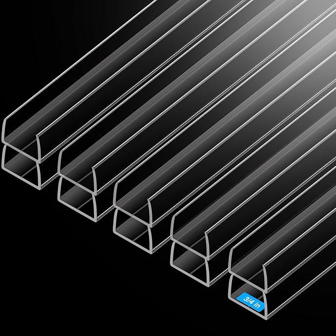MONOID Drawer Edge Protector, Slip-On Clear Table Corners Guards, Door Kitchen Furniture Bumper, Prevent Wear, Impact Protection, Ease to Cut, 3/4" Thick, 18" Length – Clear, Pack of 10
