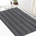 Turquoize Chenille Bath Rugs Shaggy Bathroom Rugs Non Slip Bath Mat for Bathroom 24 x 36 Grey Bath Rug for Bath Room Extra Soft and Absorbent Area Rug, 24"x 36", Grey