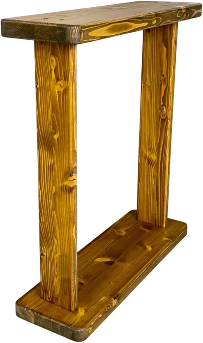 Skinny Side Table 7 inch Wide for Small Apartment Between Chairs, Very Narrow Table for Recliner, Couch, Armchair, Thin Slim End Table for Living Room, Bedroom,Drinks (Chestnut)