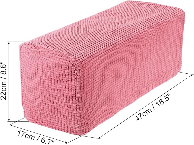 uxcell 2pcs Stretch Armrest Covers for Chairs/Sofas, Couch Arm Covers with Twist Pin, Furniture Protector Slipcovers Pink
