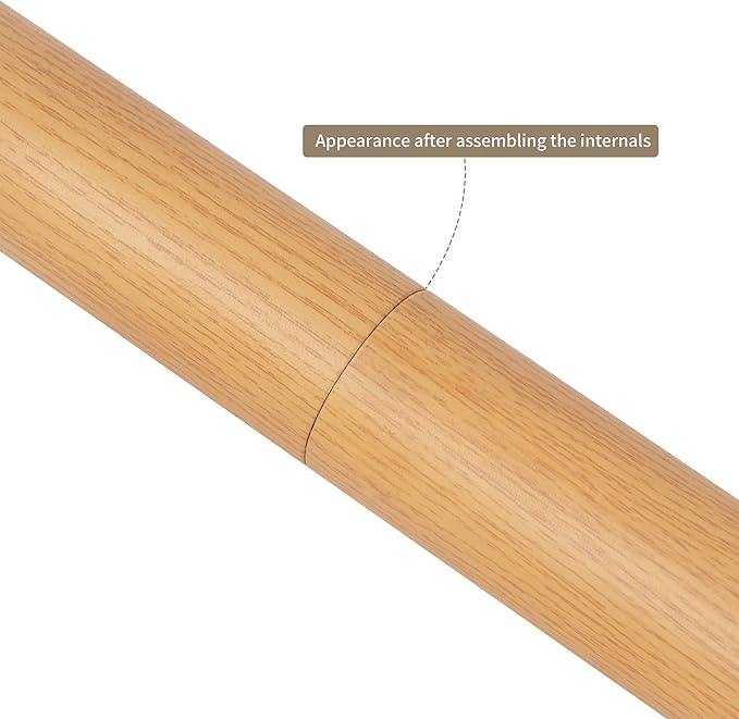 13FT Handrails for indoor&outdoor stairs,deck,slope,Modern Aluminum Handrail Set, Wall-Mounted with Zinc-Alloy Brackets，Crafted from aluminum alloy (not solid wood) rust-free (Cherry Wood Grain, 13FT)