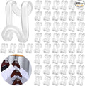 Unittype 100 Pcs Transparent Plastic Clothes Hanger Connector Hooks, Heavy Duty, Space Saving, Cascading