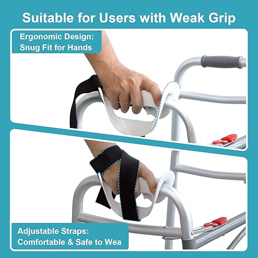 Left Walker Hand Support with Dual Anti-Slip Straps – Comfortable Splint for Elderly & Limited Hand Mobility Users, Easy to Use at Home/Outdoor