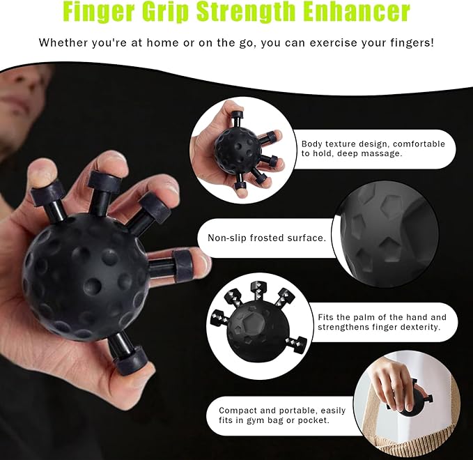 2 Pack Finger Grip Strengthener, Finger Strengthener, Finger Strength Trainer, Adjustable Hand Grip Strengthener, Grip Strength Trainer Ball