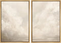 MUDECOR Framed Canvas Print Wall Art Neutral Cloudscape Soft Abstract Sky Illustrations Modern Art Decorative Bohemian Colorful Chic for Living Room, Bedroom, Office - 16"x24"x2 Natural