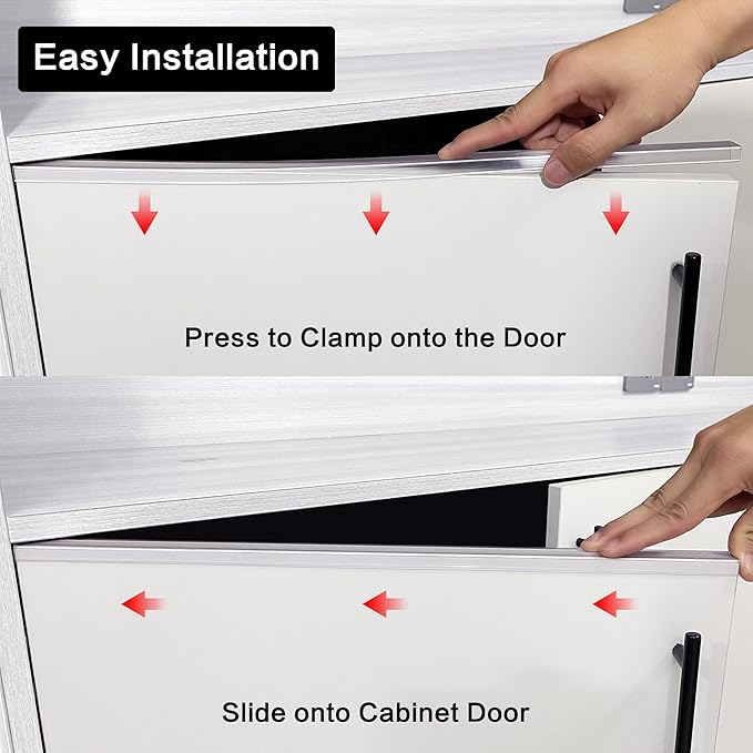 MONOID Drawer Edge Protector, Slip-On Clear Table Corners Guards, Door Kitchen Furniture Bumper, Prevent Wear, Impact Protection, Ease to Cut, 3/4" Thick, 39.4" Length – Clear, Pack of 5