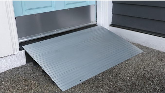 EZ-ACCESS - Threshold Ramps for Doorways - Portable Wheelchair Ramp for Home Steps, Aluminum Door Threshold Sliding Doors, Walker & Wheelchair Access - Adjustable Modular Transitions, 2" Rise