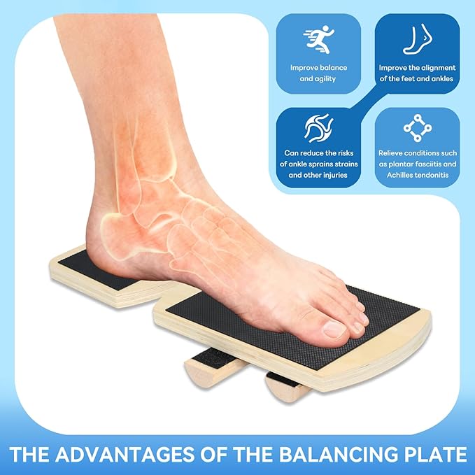 Ankle Balance Board & Ankle Stretcher for Physical Therapy Rehab, Plantar Fasciitis Relief, Stability Training, Christmas Gifts for Dad Mom and Colleagues – Foot Strengthener