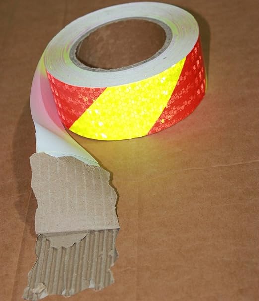 Reflective Tape 2 inch X 66 feet, Outdoor Waterproof Hazard Conspicuity Safety Warning Industrial Marking Tape
