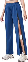 Deyeek Tear Away Pants for Women Side Slit Snap Sweatpants Loose Fit Post Surgery Casual Adaptive Clothing with Pockets