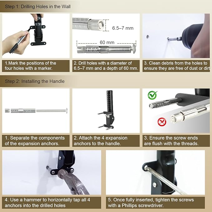 Grab Bars for Wall Shower Toilet Bathtub for Seniors Elderly, Stair Door Assist Handle for Elderly, Flip up Grab Bars Not in The Way, Keep Steadily (Wall Black)