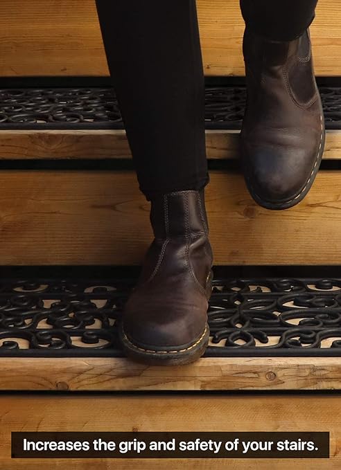 Rubber Stair Treads Non-Slip Outdoor 35”x10” (5-Pack) – Anti-Slip Step Mat
