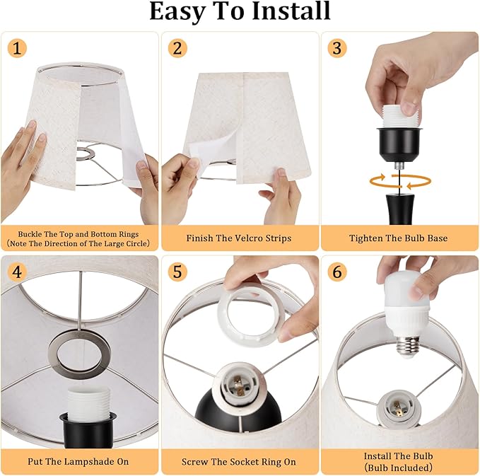 Seealle Touch Table Lamps for Nightstand, 3-Way Dimmable Small Bedroom Lamps for Night Stands, Silver Bedside Lamps for Living Room, Kids Room, End Table(LED Bulb Included)