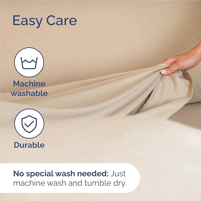 Twin XL 4 Piece Sheet Set - Cooling & Breathable Bed Sheets - Hotel Luxury Bed Sheets for Women, Men, Kids & Teens - Bedding with Deep Pockets & Easy Fit - Soft and Wrinkle Free - Twin XL Cream Sheets