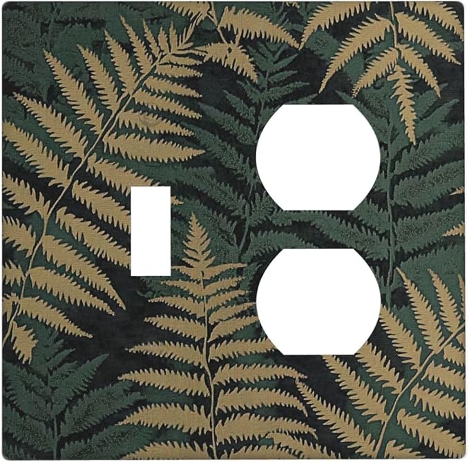 Wallplates Botanical Fern Green Leaf Forest 1 Toggle 1 Duplex Switch Plate Electrical Gfci Faceplate Decorative Light Switch Covers For Bed Room Home Decor