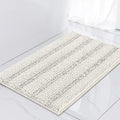 Turquoize Luxury Chenille Bath Rug for Bathroom Rugs Extra Absorbent Bath Mat Non Slip Microfiber Shower Rug for Bathroom Microfiber Shaggy Carpet Rug Size, 17"x 24", Cream