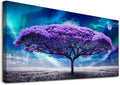 Lapremoly Canvas Wall Art For Living Room Large Size Farmhouse Decor Bedroom Purple Tree Abstract Scenery Pictures Artwork Prints Office Painting Dormitory Modern Home Decorations, 24x48inches