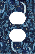 Outlet Covers Vintage Moon And Flowers Decor Floral William Morris 1 Gang Duplex Wall Plate Decorative Switch Plates Electrical Receptacle Faceplate Light Switch Cover for Bedroom Kids room