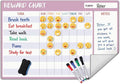 COMIX Magnetic Dry Erase Board, Adhesive Reward Task Chart 26" x 17" Chore Chart Whiteboard for Kids with Cute Magnetic Emoji, Educational to Do List Set for Student Home Classroom