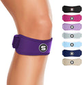 Sleeve Stars Swedish Brand Patellar Tendon Support Strap for Women & Men Effective Osgood Schlatter Knee Brace Youth & Kids Knee Brace with 3 Adjustable Length fits 12"-24" (Single/Dark Purple/Adult)