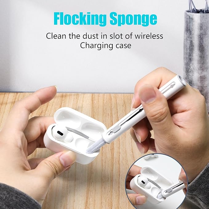 Cleaner Kit for Airpods, Earbuds Cleaning kit for Airpods Pro 1 2 3, Phone Cleaner kit with Brush for Bluetooth Earbuds Cleaner, Wireless Earphones,iPhone,Laptop, Camera (White2)