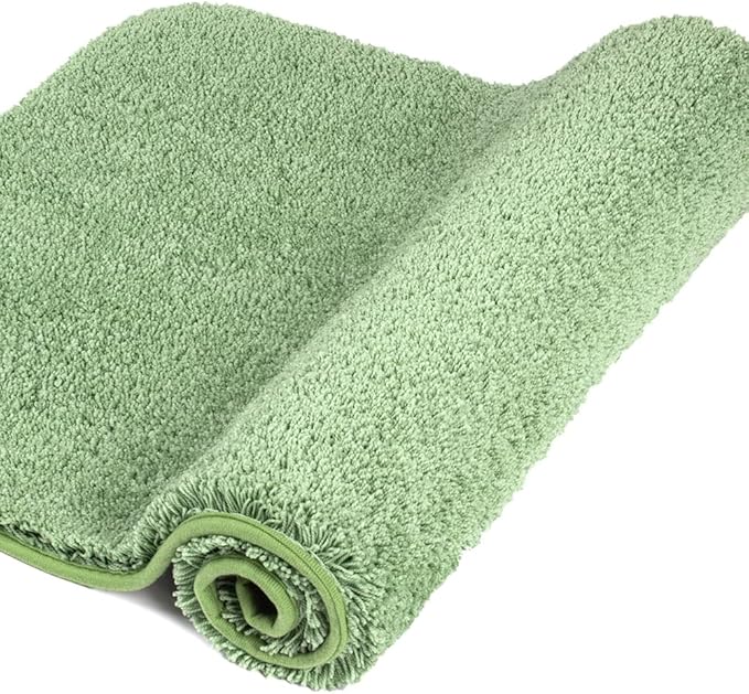 Walensee Large Bathroom Rug (24 x 48, Sage Green) Extra Soft and Absorbent Shaggy Bath Mat Machine Washable Microfiber Non Slip Luxury Floor Mat