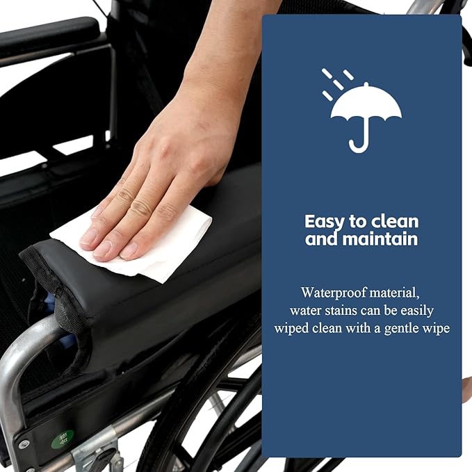 Wheelchair Armrest Cushion, Padded Armrest, Soft Support Cushion Accessories for Children and Adults, Used for Comfortable Decompression, Soft and Easy to Clean Pu(1 Pair)