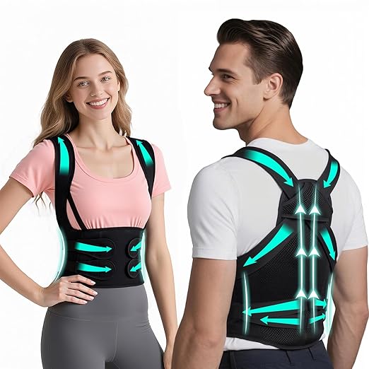 Back Brace Posture Corrector for Women and Men, Upgraded Breathable Full Back Support, Comfortable Shoulder Straightener, Pain Relief for Upper/Lower Back, Support for Scoliosis, Hunchback, Thoracic Spine, (XX-Large)
