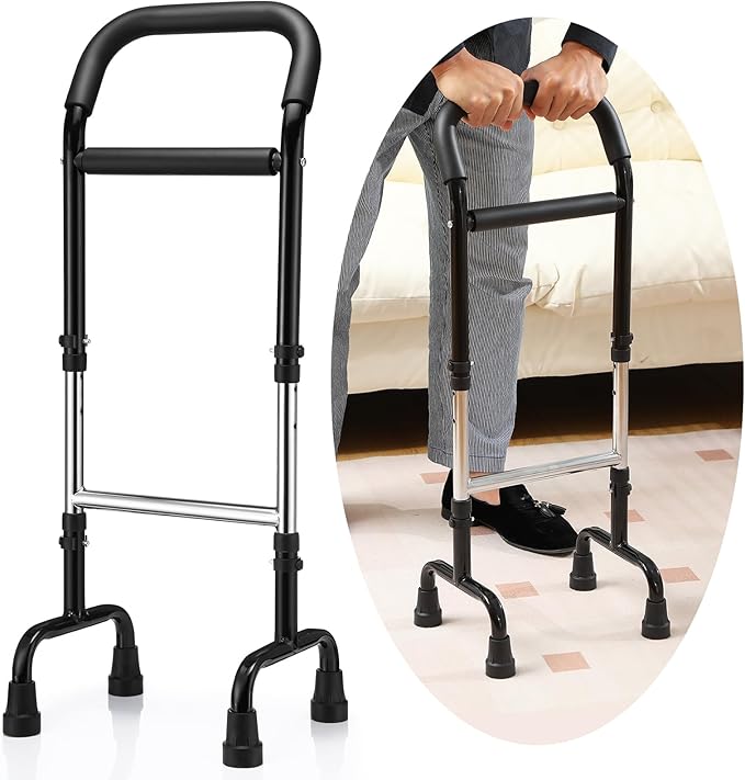 Walking Cane Standing Aids and Supports Adjustable Cane Stand Assist Aid for Elderly up to 300lb Height Adjustable 28.74-36.22 in Mobility for Seniors, Adults and Assistance