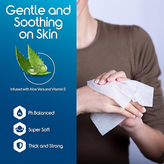 Inspire Adult Wet Wipes, Wash Cloths | Adult Wipes for Incontinence & Cleansing for Elderly, 8"x12" (50 Count (Pack of 1))