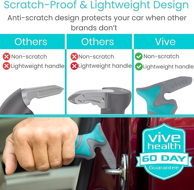 Vive Car Handle Assist for Elderly - Vehicle Support Handle - Standing Mobility Aid Tool for Elderly - Safety Door Handle Autocane (2 Pack)