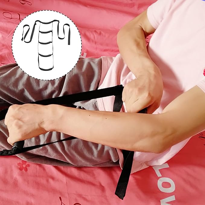 Adjustable 4-Layer Bed Ladder Strap for Elderly Seniors and Disabled Patients, Pull-Up Assist Rope for Bed Mobility and Sit-Up Support, Patient Support Aid for Bedroom Safety