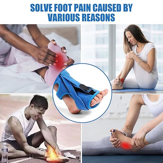 Plantar Fasciitis Night Splint-Upgrade 3 Adjustable Planter Facetious Relief Brace,Plantar Fasciitis Relief Women Men Straps,Support Relief Foot Drop Achilles Tendonitis Day Night(Blue-1PC)