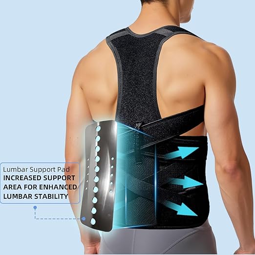 Upgraded Posture Corrector for Women & Men, Back Brace for Upper/Lower Back Pain, Herniated Disc, Sciatica，Adjustable Support & Bionic Panel XL (38"-42")