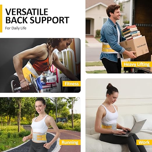Back Brace for Men Lower Back Pain Relief, Breathable Back Support Brace for Women, Adjustable Lumbar Support Belt for Herniated Disc, Sciatica, Scoliosis Pain Relief (M:28.5"-37.4")