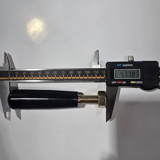 Revolving Handle M12 * P 1.75mm, L- 4.72" Knob Grip+ Added Double Nut, Metric Thread, Swivel Handwheel with Fixing Nut, Ready to use Immediately, Even Without Screw or tap Tools